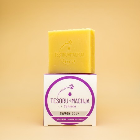 Savon doux Lait de chèvre, Romarin & Palmarosa BIO