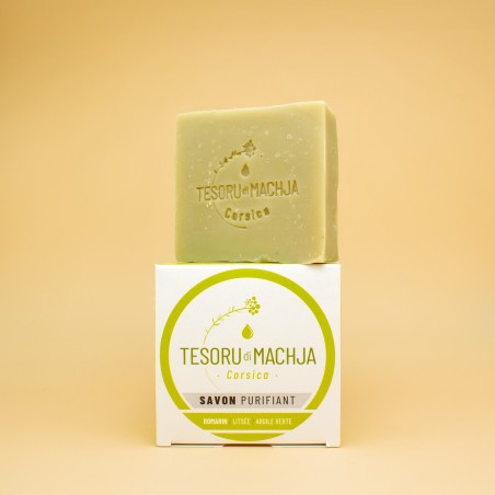 Savon purifiant Romarin, Litsée BIO & Argile verte