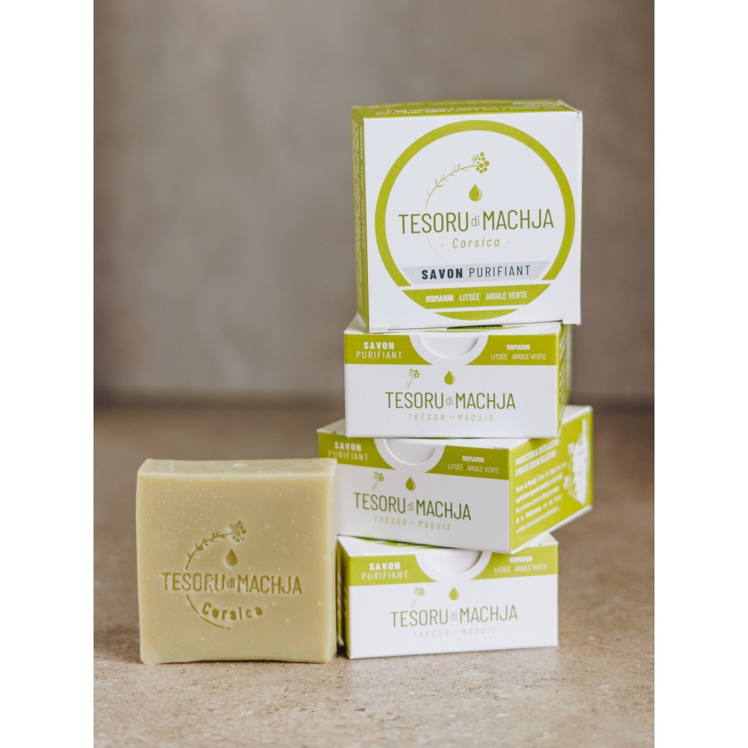 Savon purifiant Romarin, Litsée BIO & Argile verte