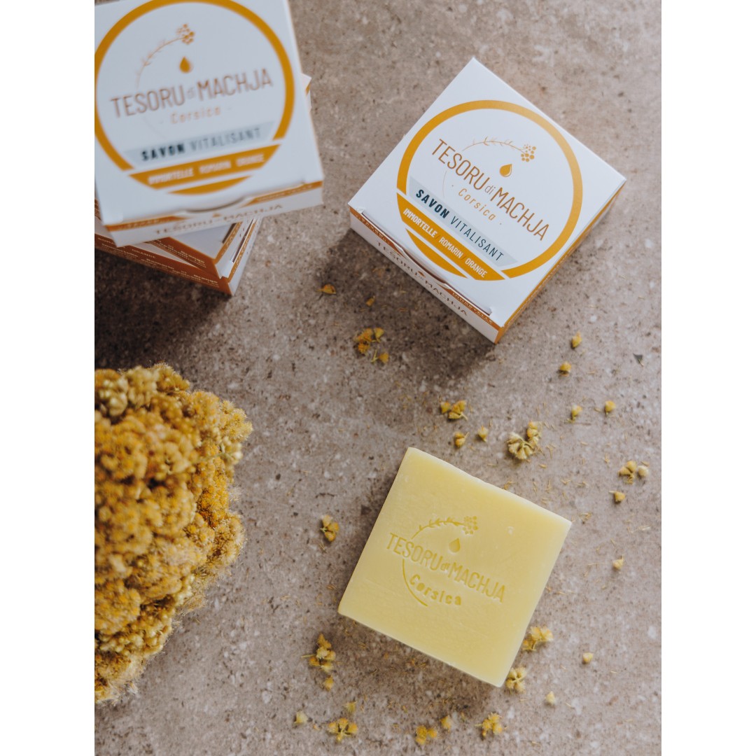 Savon vitalisant Immortelle, Romarin & Orange BIO